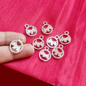 10 Pcs Pack Dog Silver Shiny Plating  in Size about  15x20mm Metal Charms for jewelry making