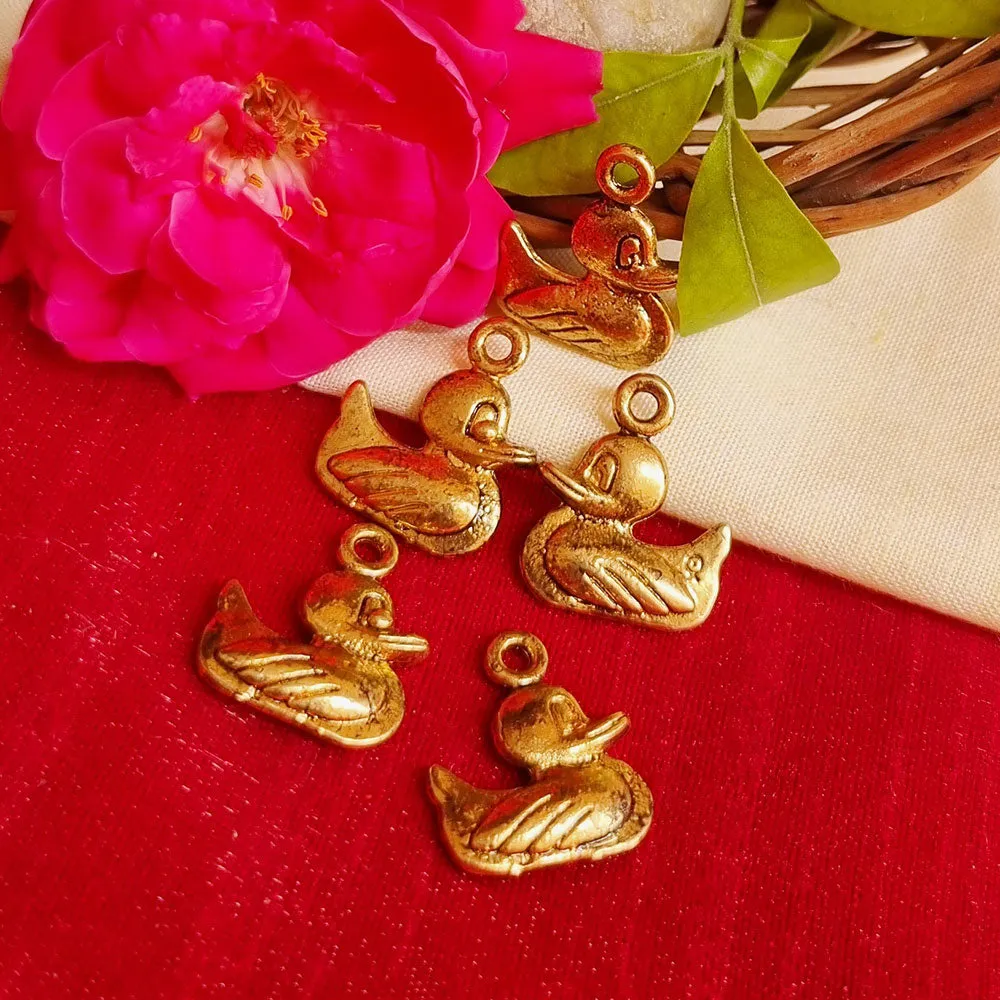 10 Pcs Pack Duck Gold Jewelry Making Charms In Size about mm