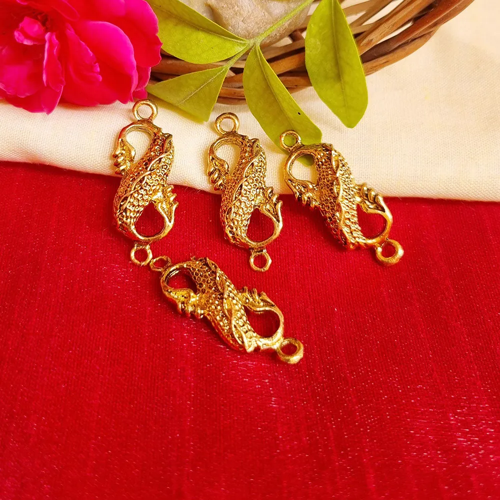 10 Pcs Pack Snake Connector Gold Jewelry Making Charms In Size about mm