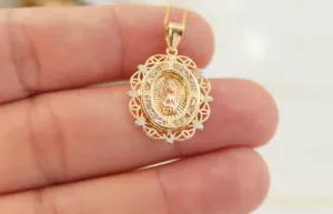 14k Gold Our Lady of Guadalupe (oval)