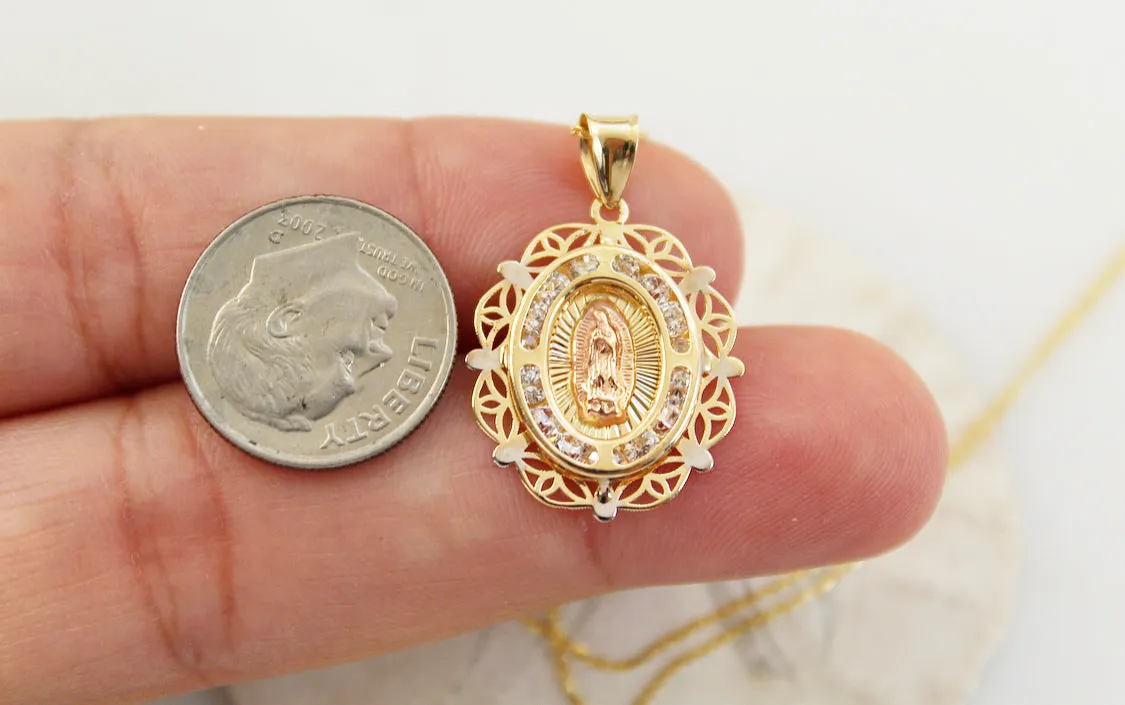 14k Gold Our Lady of Guadalupe (oval)