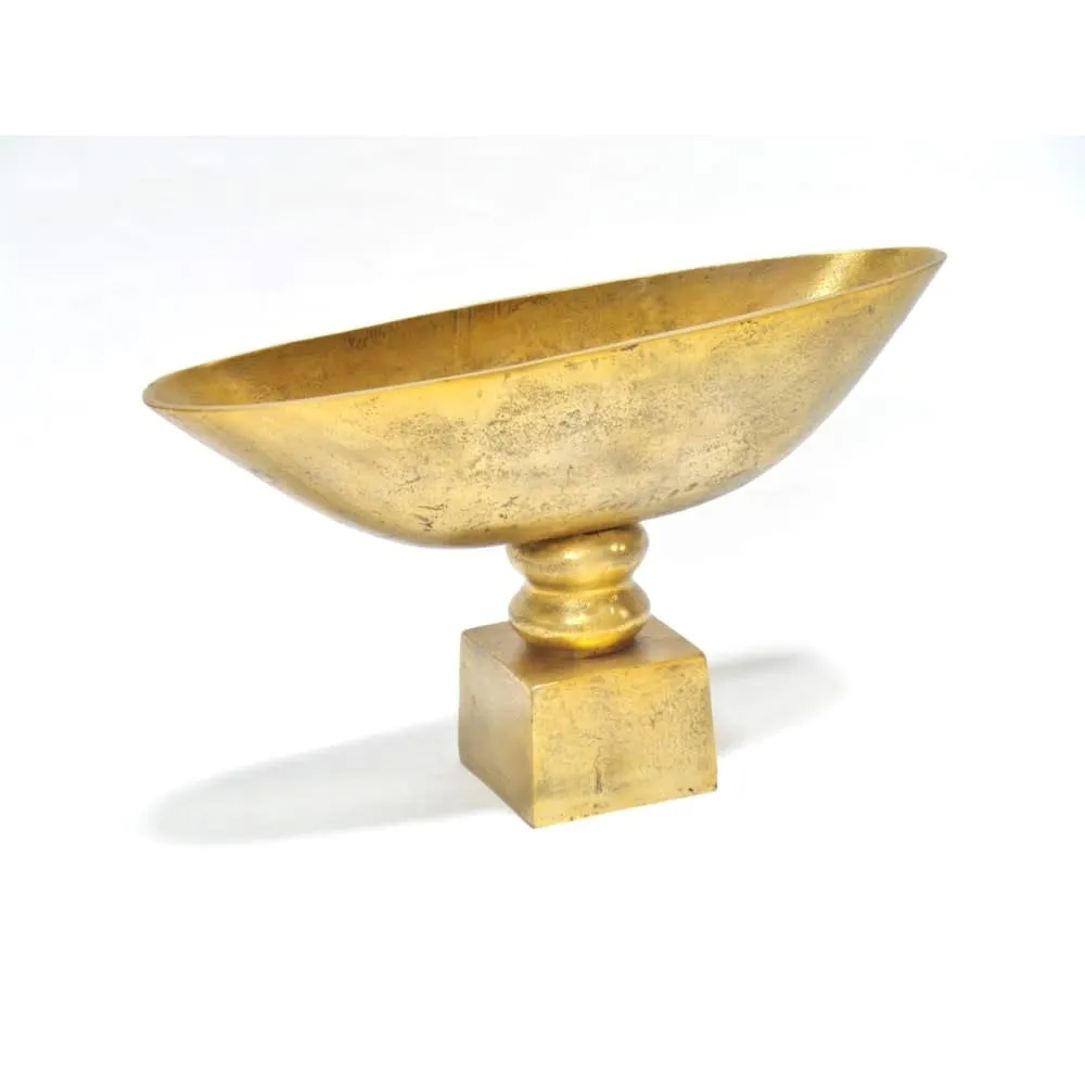 14" Gold Oval Dish-Compote