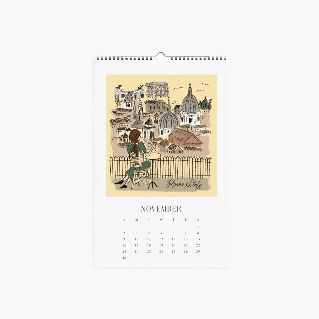 2025 Travel Sketchbook Wall Calendar