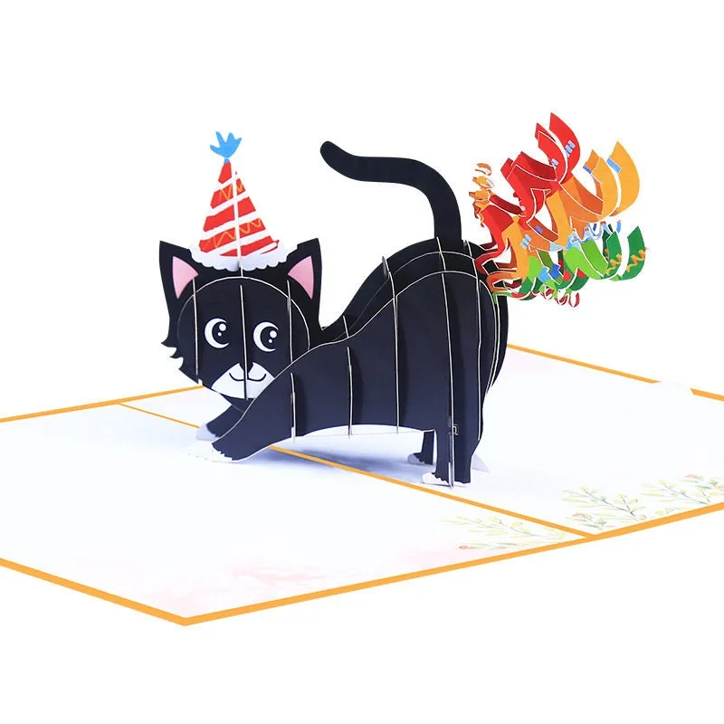 3D Handmade Birthday Cat Pop-Up Greeting Card - The Perfect Way to Say Happy Birthday to Little Cat Fan  Birthday Wishes, or Thank You!