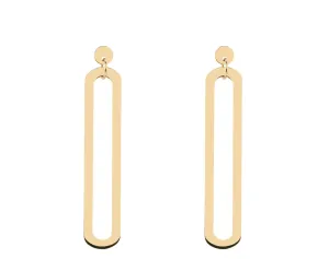 9kt Gold Large Open Rectangle Earrings