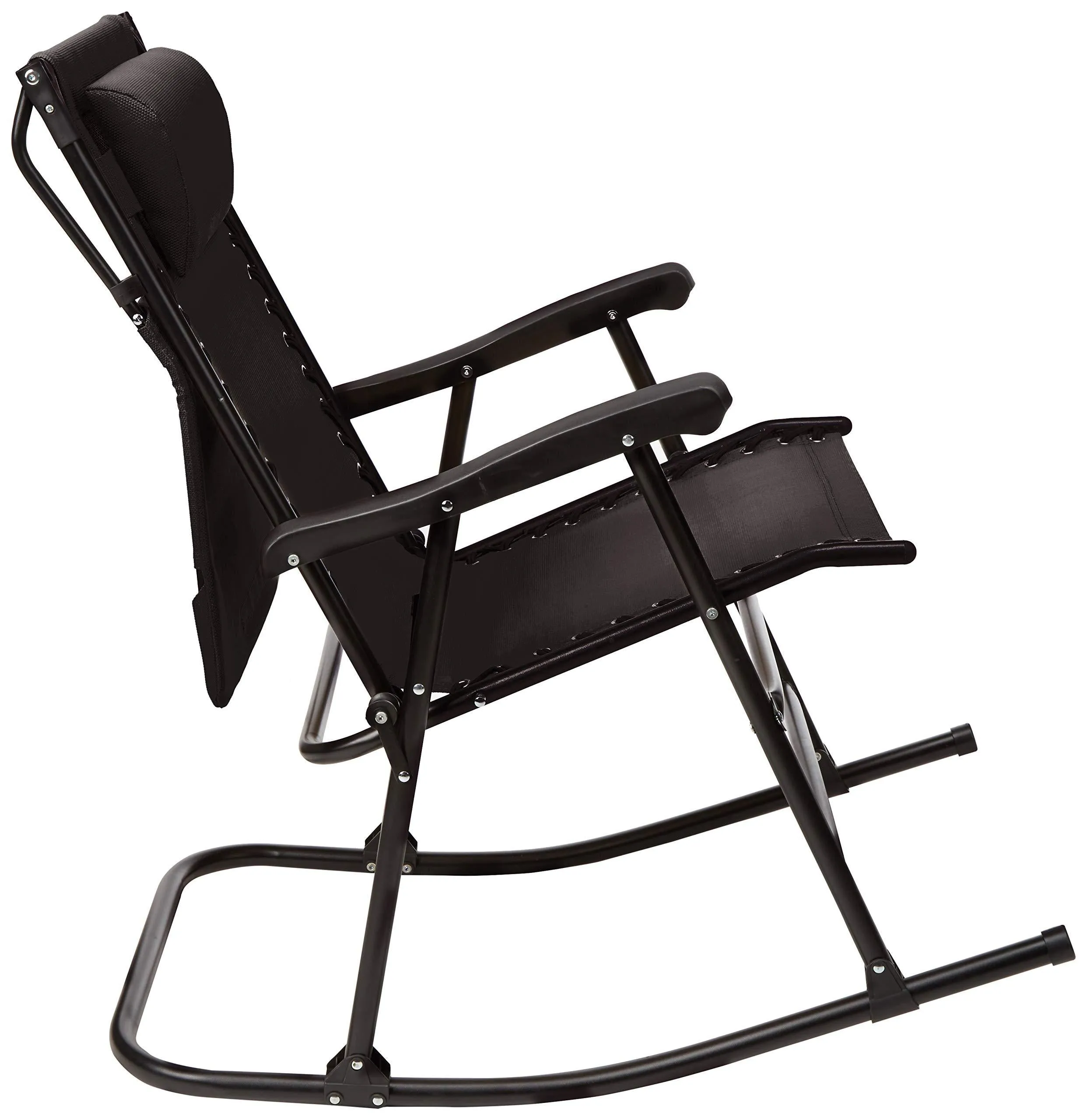 AmazonBasics Foldable Rocking Chair with Canopy - Black