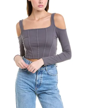 & Rouge Cold-Shoulder Crop Top