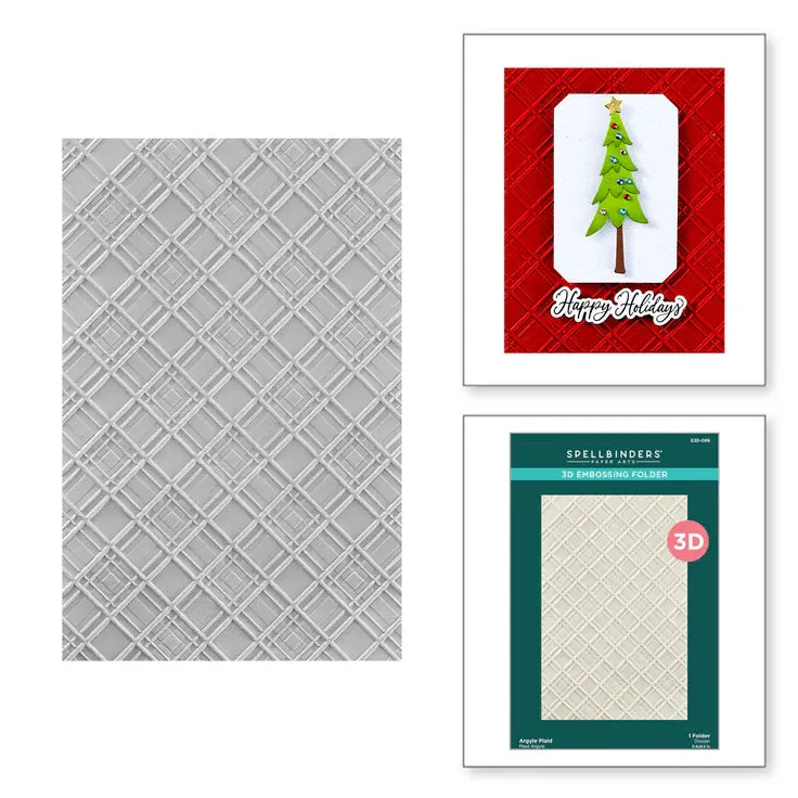 argyle plaid 3d embossing folder by Spellbinders