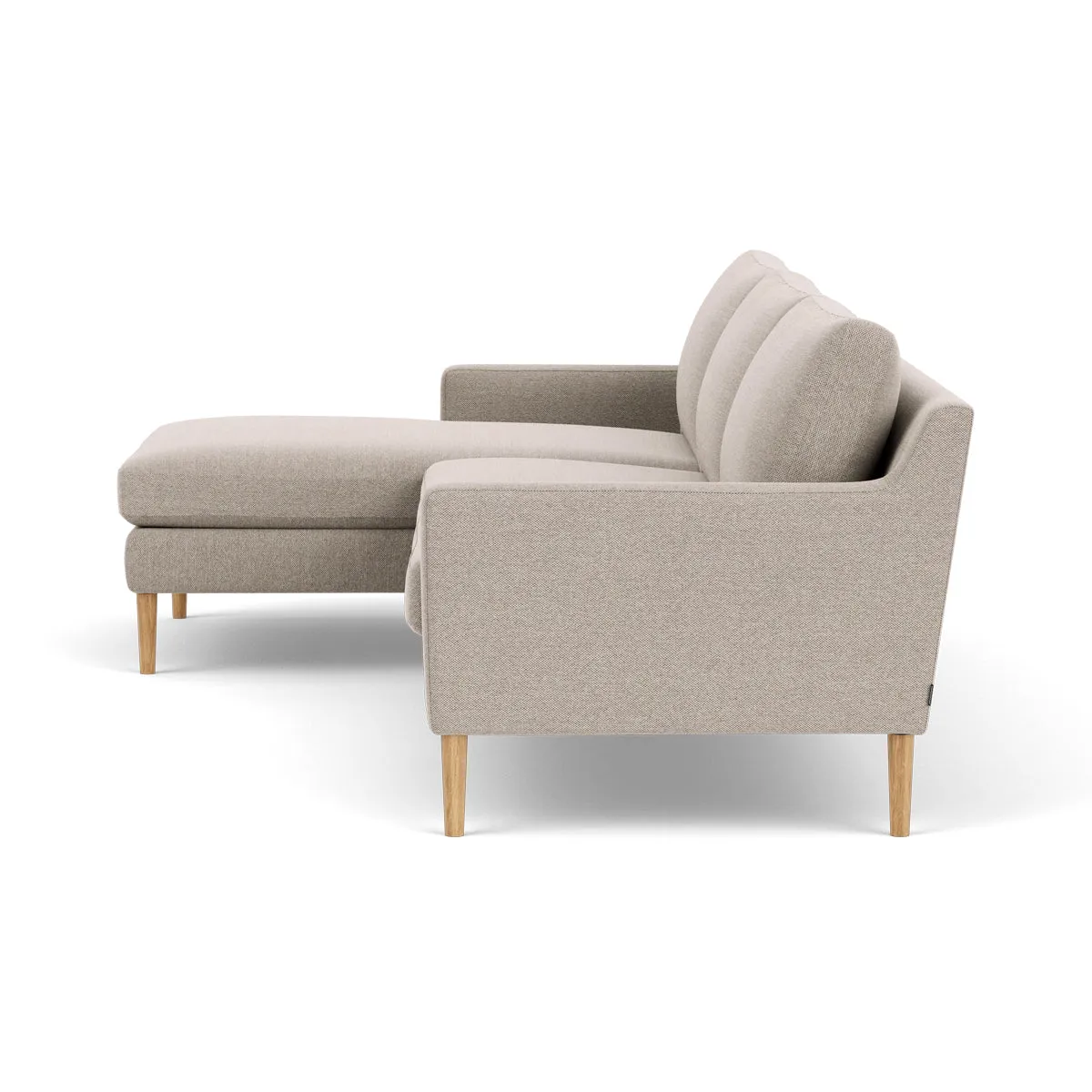 Astha Fabric Left Chaise Sofa (Oak, Agnes Brown)