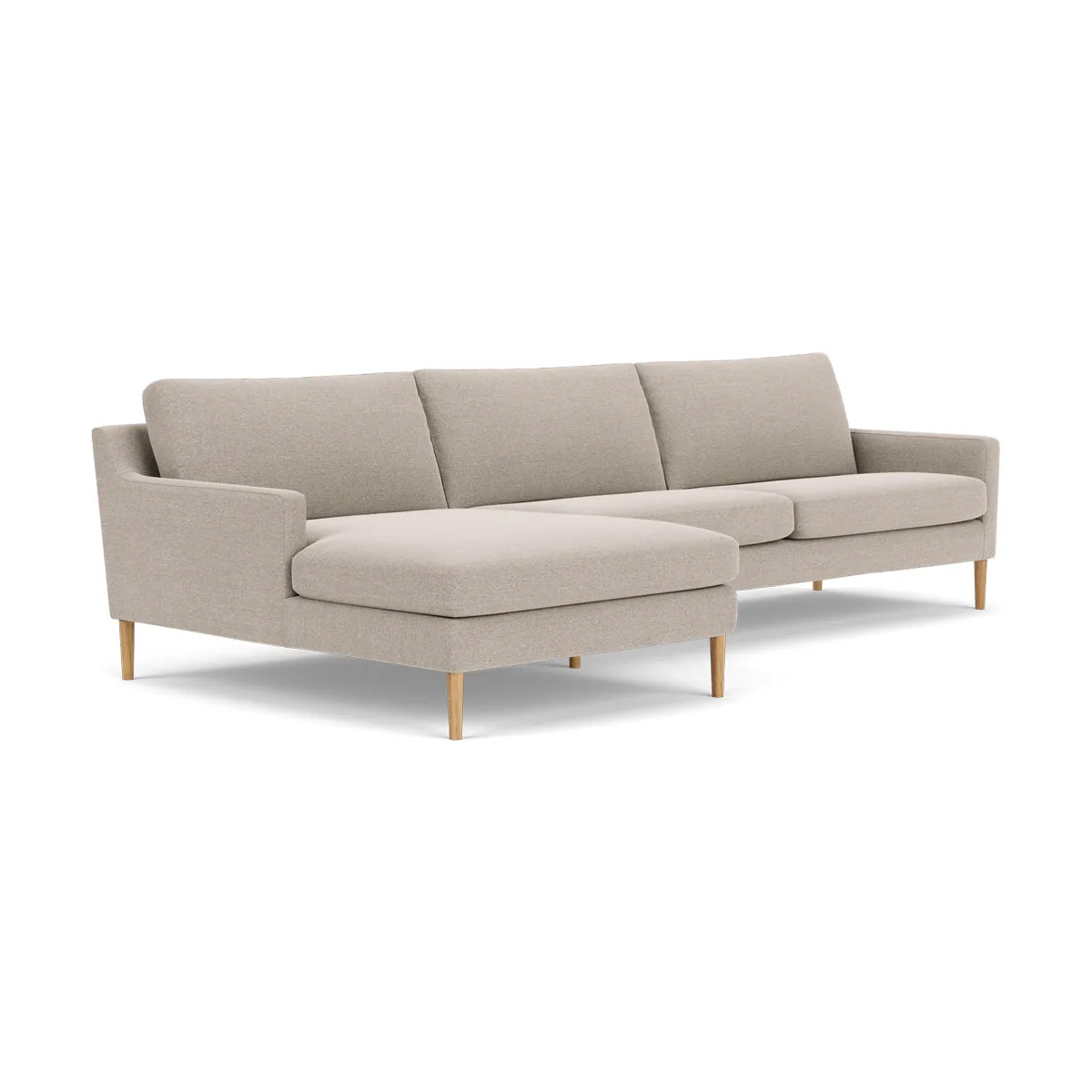 Astha Fabric Left Chaise Sofa (Oak, Agnes Brown)