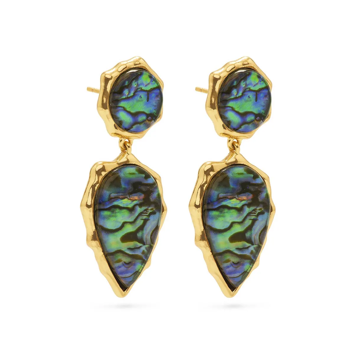 Aurora Double Drop Post Earrings - Abalone