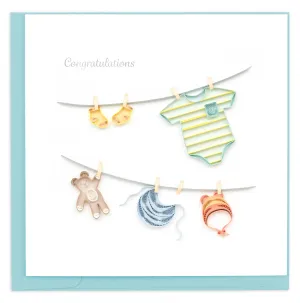 Baby Clothesline Quilling Card