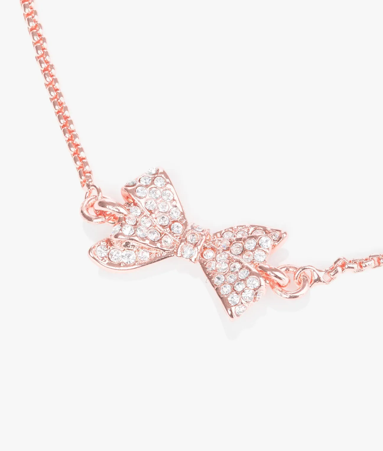 Barset Crystal Bow Adjustable Rose Gold