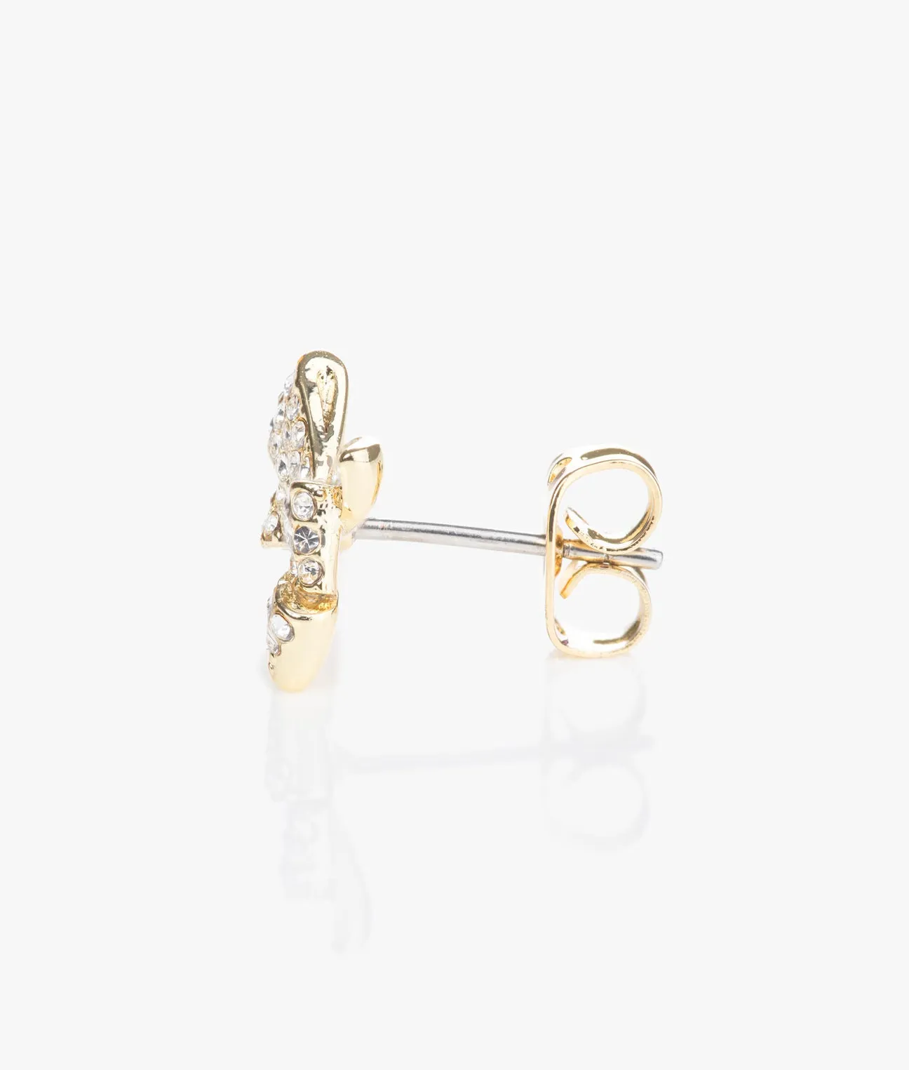 Barseta Crystal Bow Stud Earring Gold