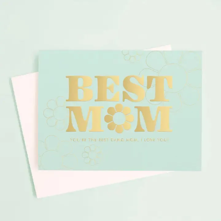 Best Dang Mom Card | Light Blue