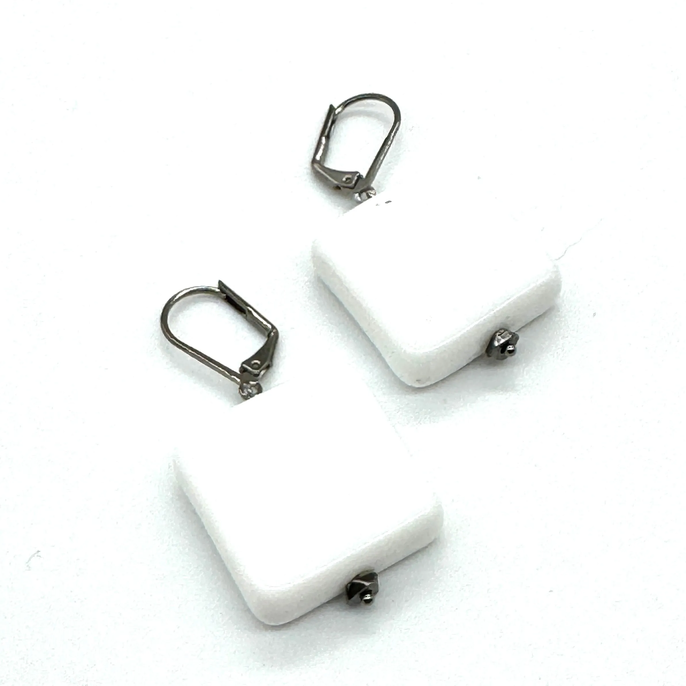 Black & White Geometry Square Earrings