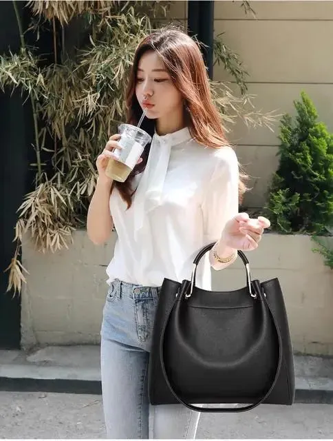 Black ladies 3 in 1 Tote Bag 8850-3