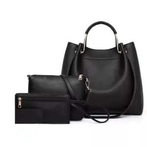 Black ladies 3 in 1 Tote Bag 8850-3