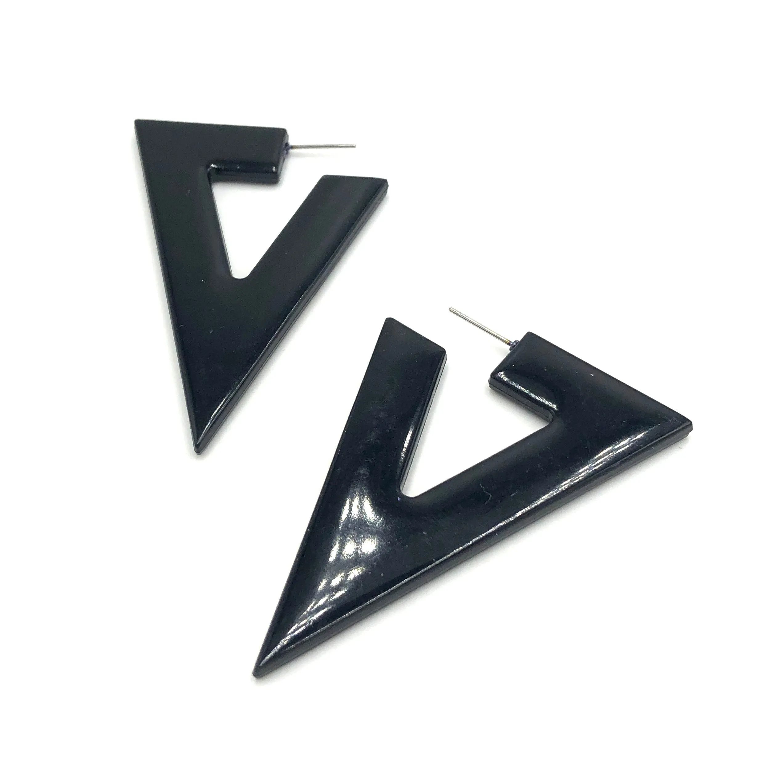 Black Triangle Hoop Earrings