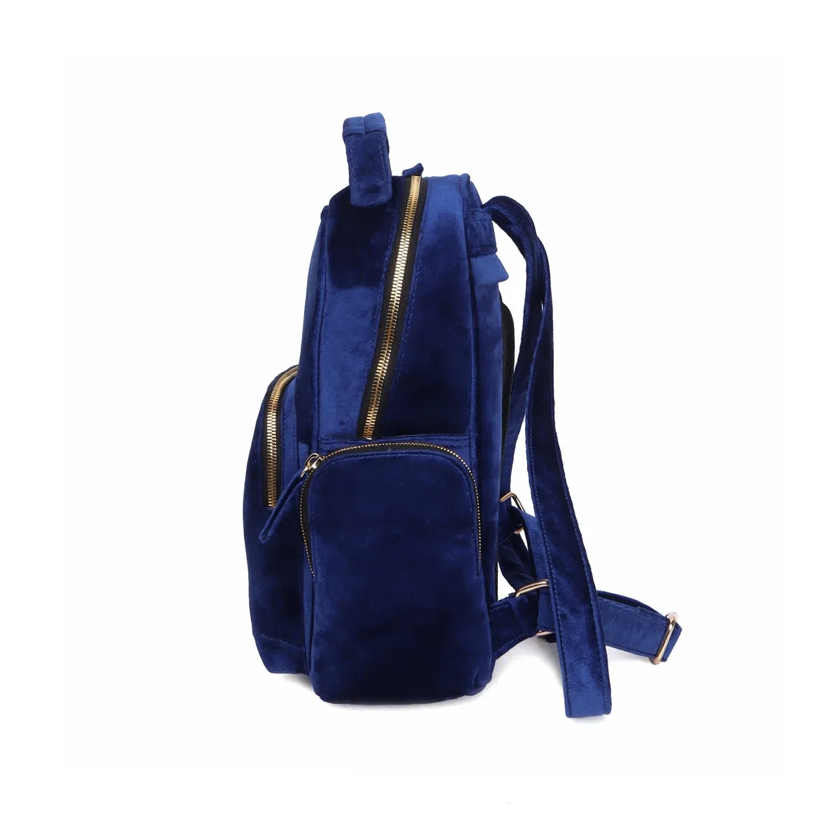 Blue Velvet Women's Backpack Multi-Step Pockets Signature Lion Logo By Brune & Bareskin