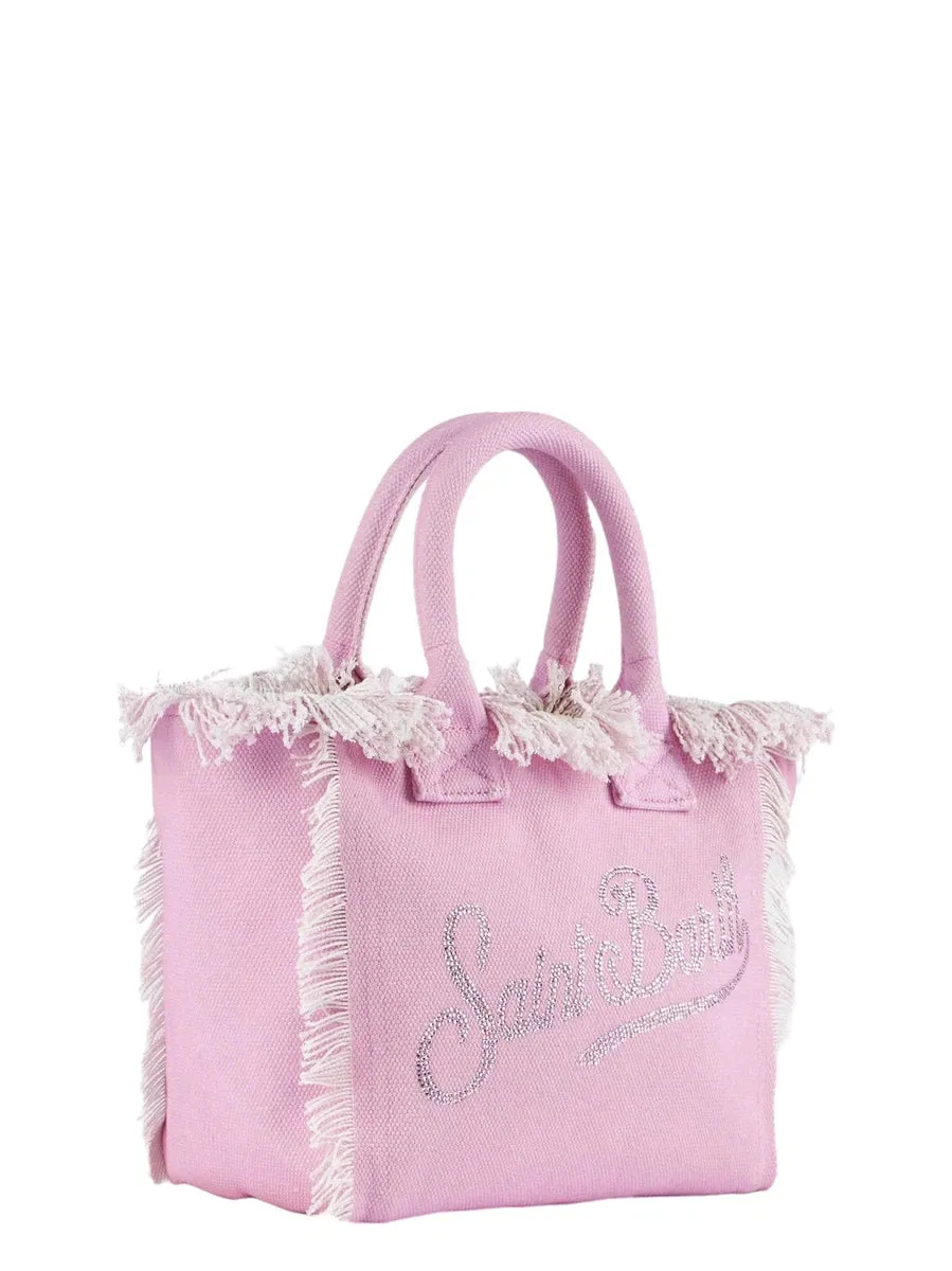 Borsa Colette in Tela di Cotone Rosa con Strass