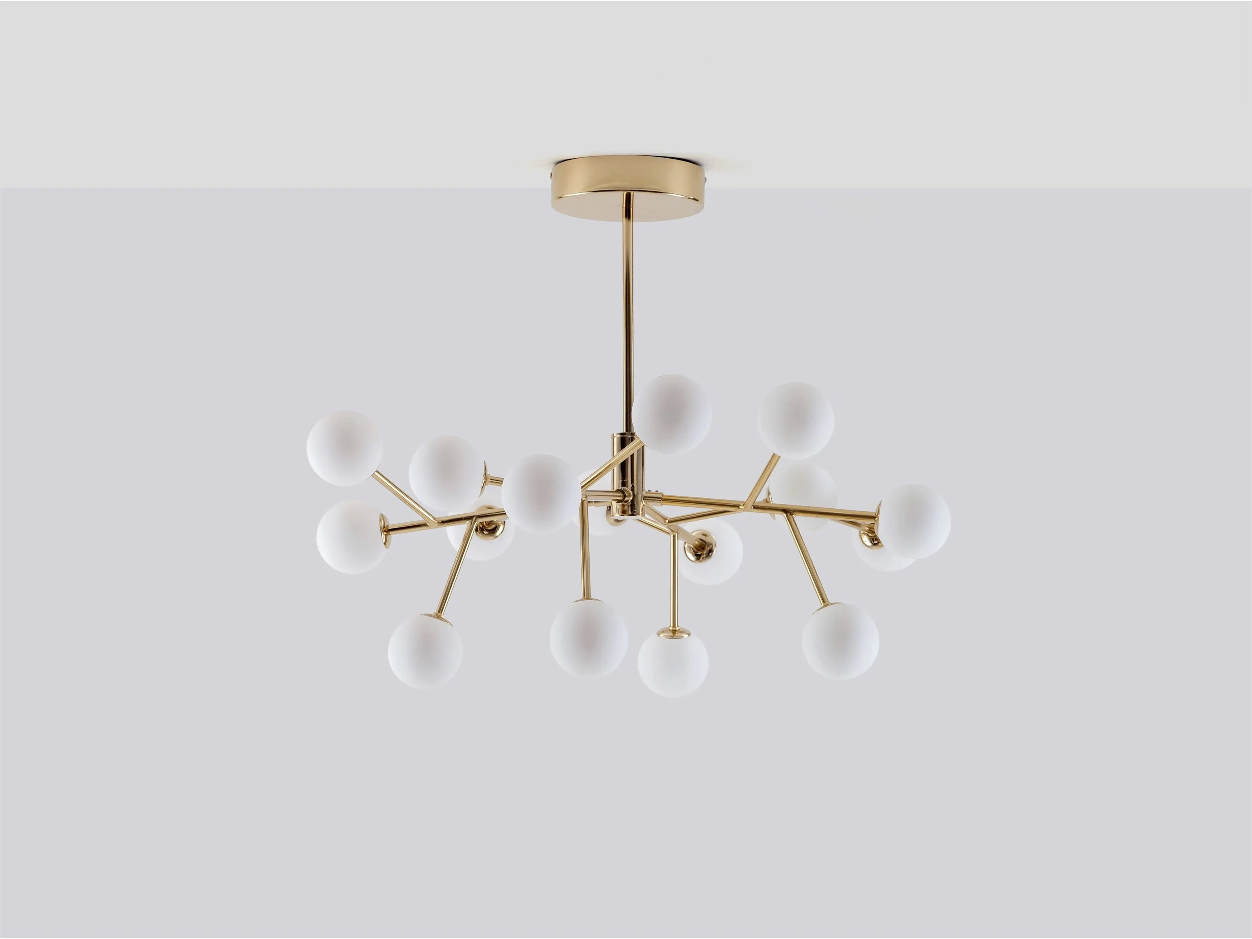 Brass sputnik flush ceiling light