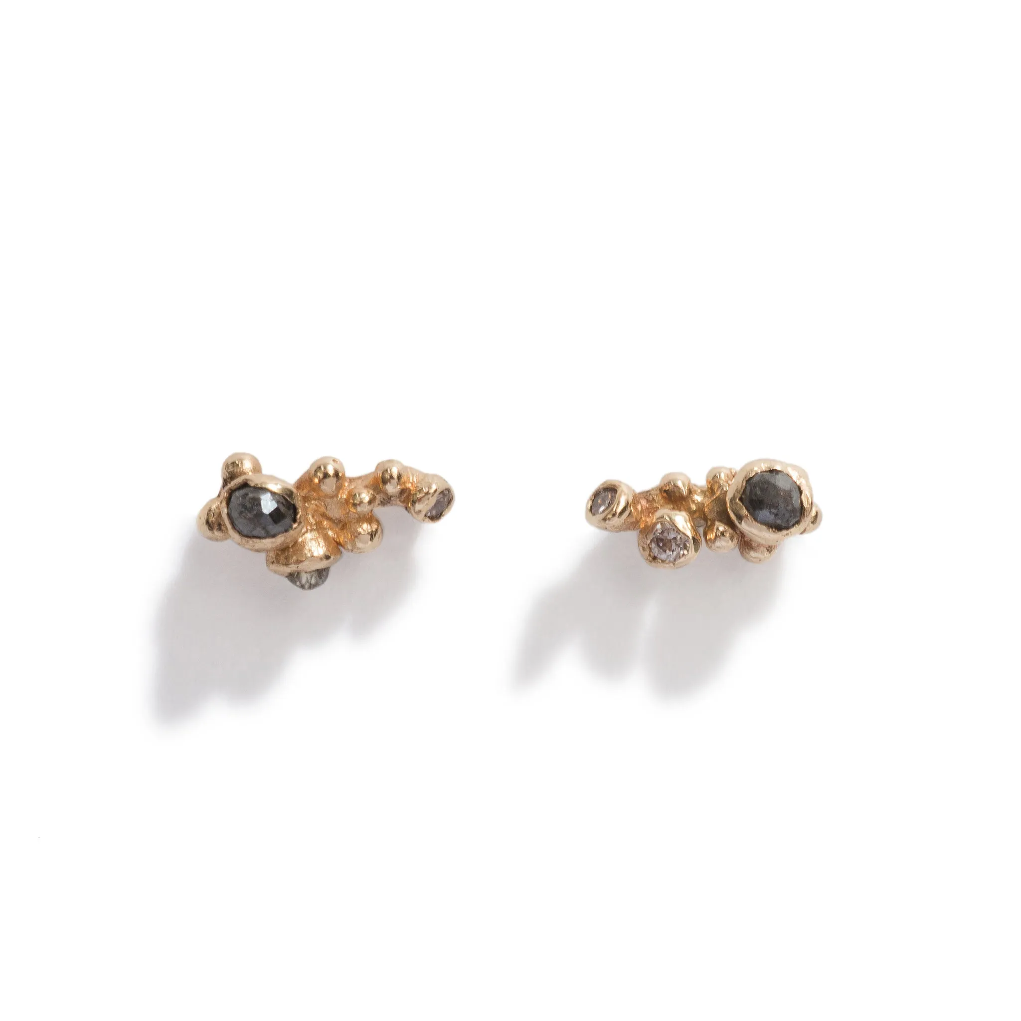 Champagne Diamond Cluster Studs