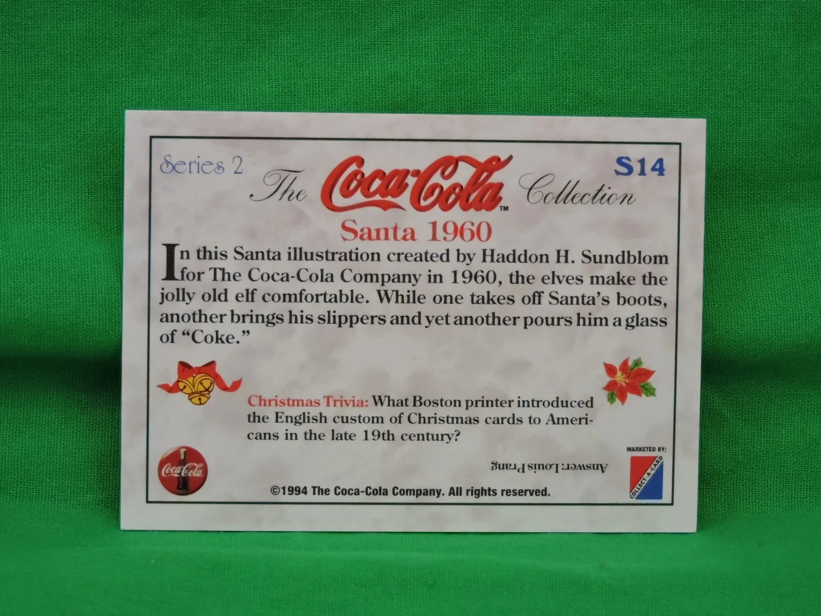 Coca-Cola Memorabilia - 1994 - Coca-Cola Collector Card - Foil - Santa 1960 - S14