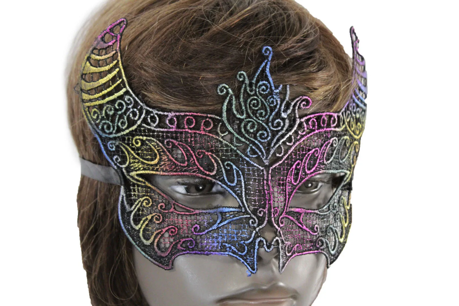 Colorful Fabric Devil Demon Costume Mask