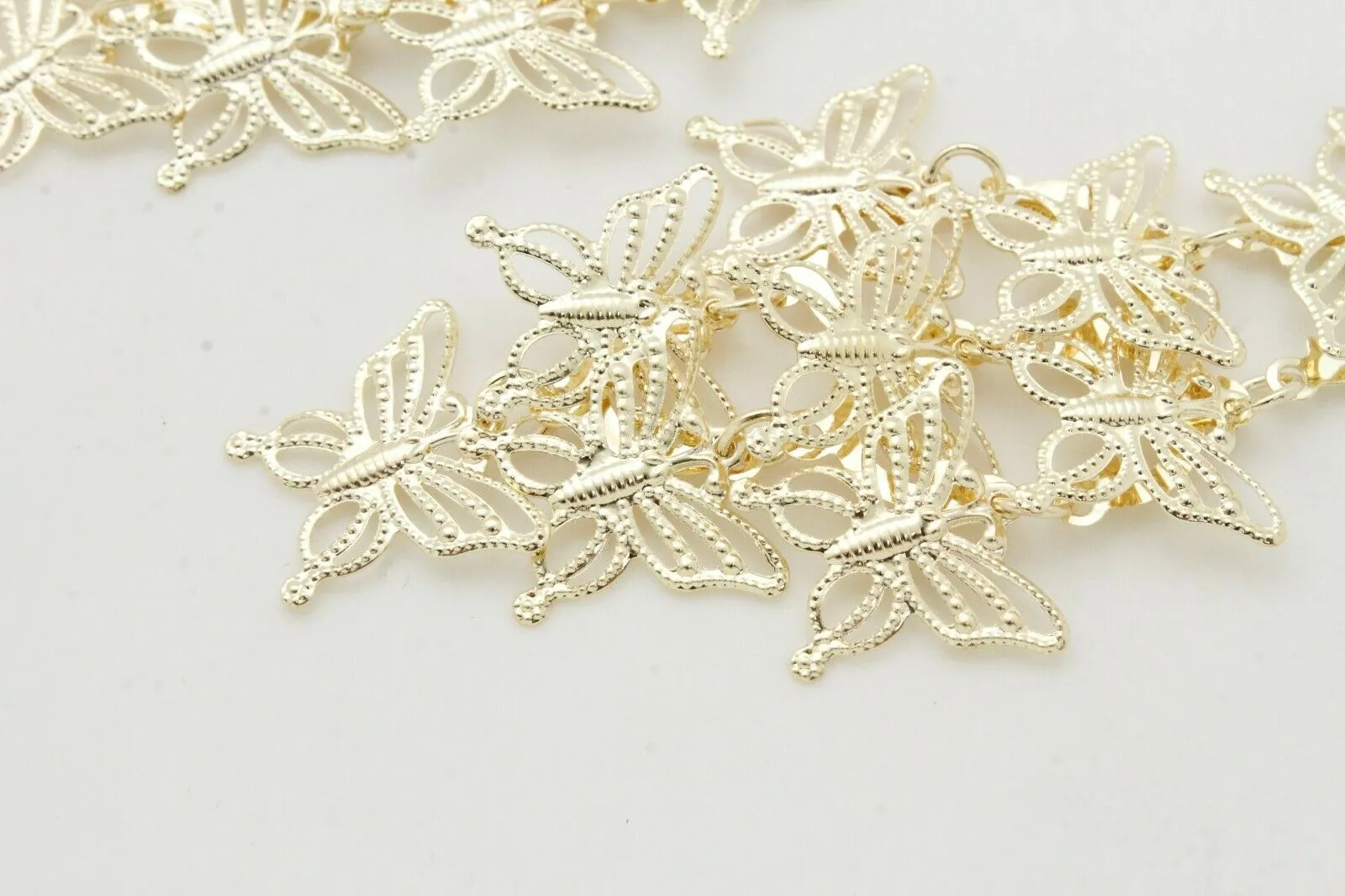 Cute Earrings Gold Color Shiny Metal Butterfly Charm Spring Summer