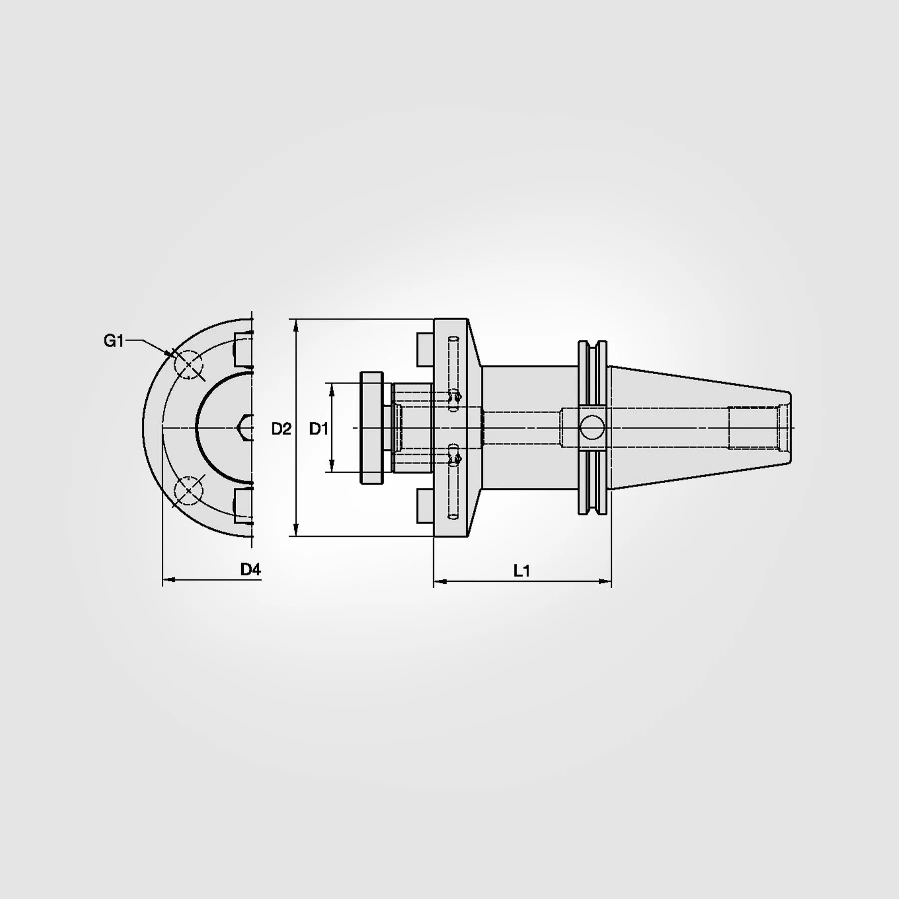 CV40 Steep Taper .500" Shell Mill Adapter (THROUGH COOLANT) 3641491