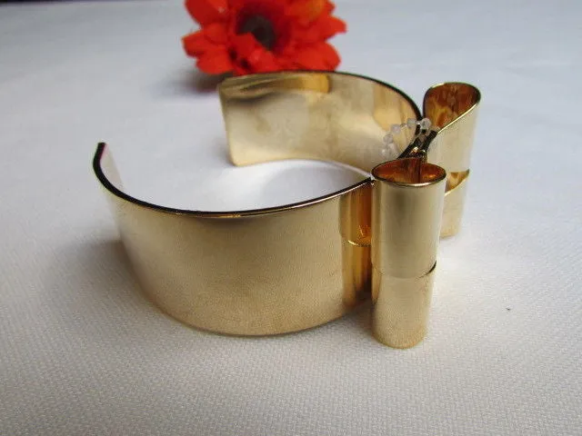 Double Bows Metal Cuff Bracelet