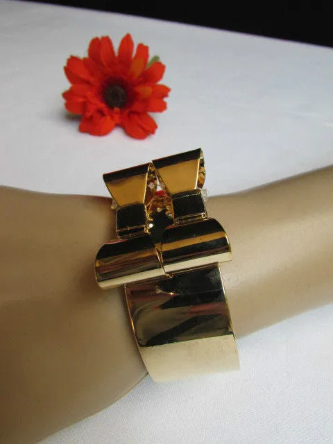 Double Bows Metal Cuff Bracelet