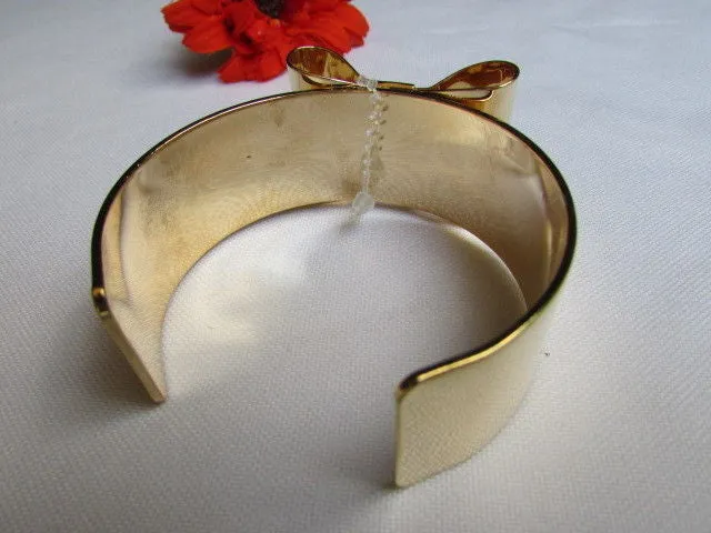 Double Bows Metal Cuff Bracelet