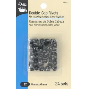 Double Cap Rivet Gunmetal 8mm