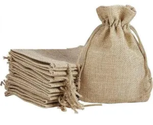 Durable Jute Plain Potli Elegant String Knot Gift Pouch Bag