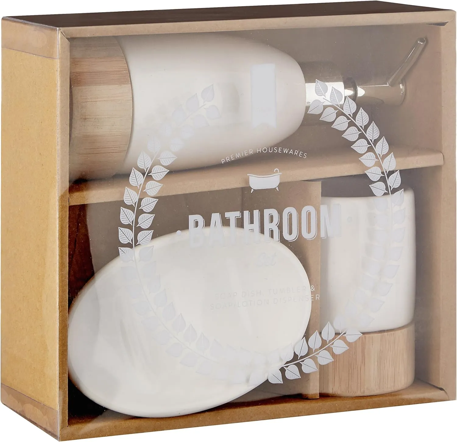 Earth Bamboo Bathroom Accessories (set of 3)