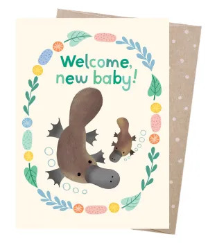 Earth Greetings Card - Welcome Baby Platypus*