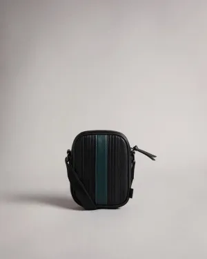 Evver Striped Pu Flight Bag Black