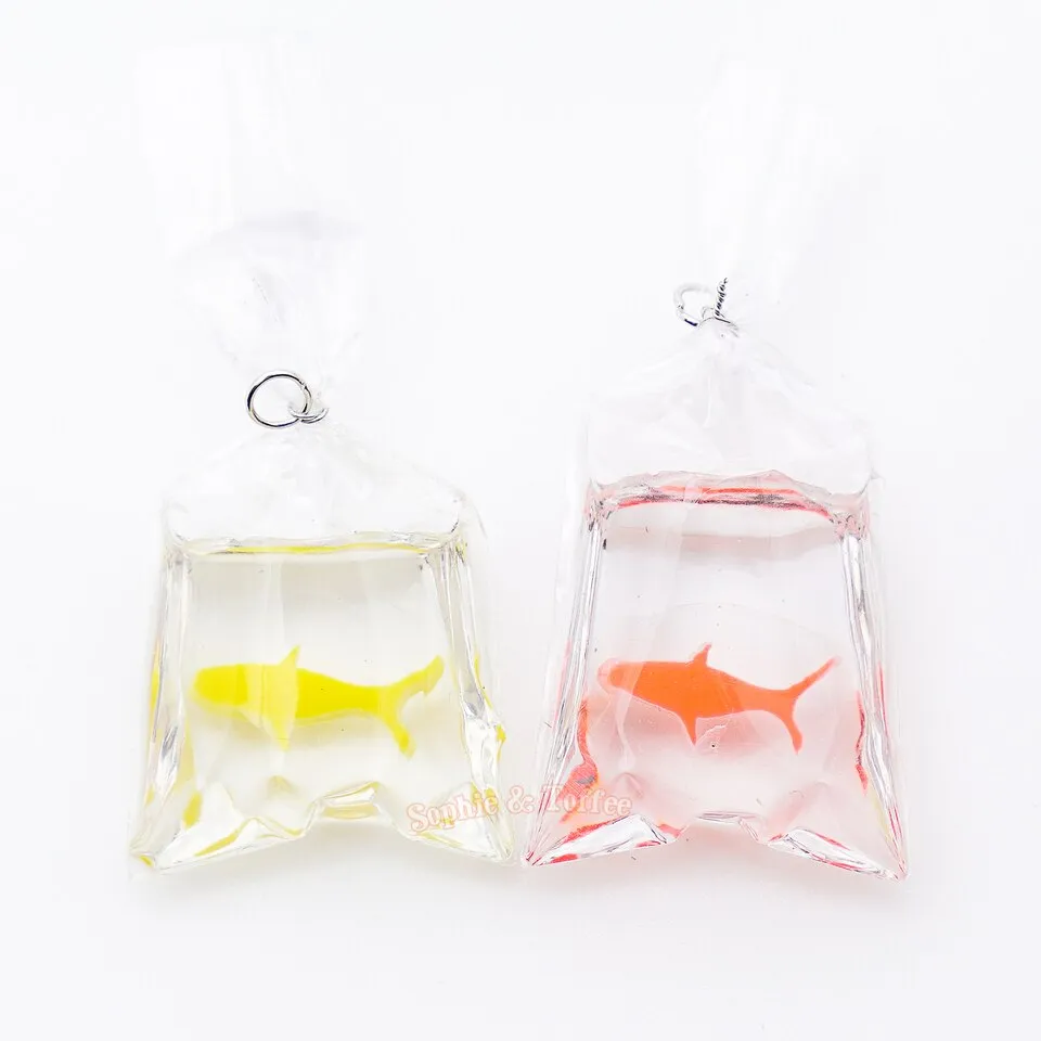 Fish in a Bag Charm (4 pieces)