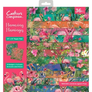 Flamazing Flamingos 12x12 paper pad by crafter companion