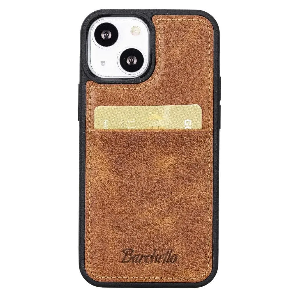 Flexible Leather Back Cover with Card Holder for iPhone 13 Series