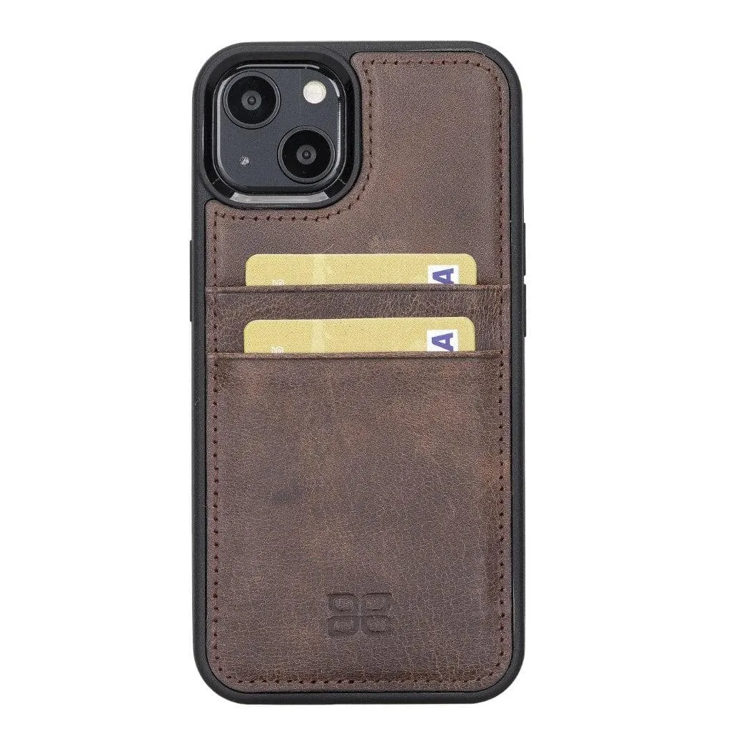 Flexible Leather Back Cover with Card Holder for iPhone 13 Series