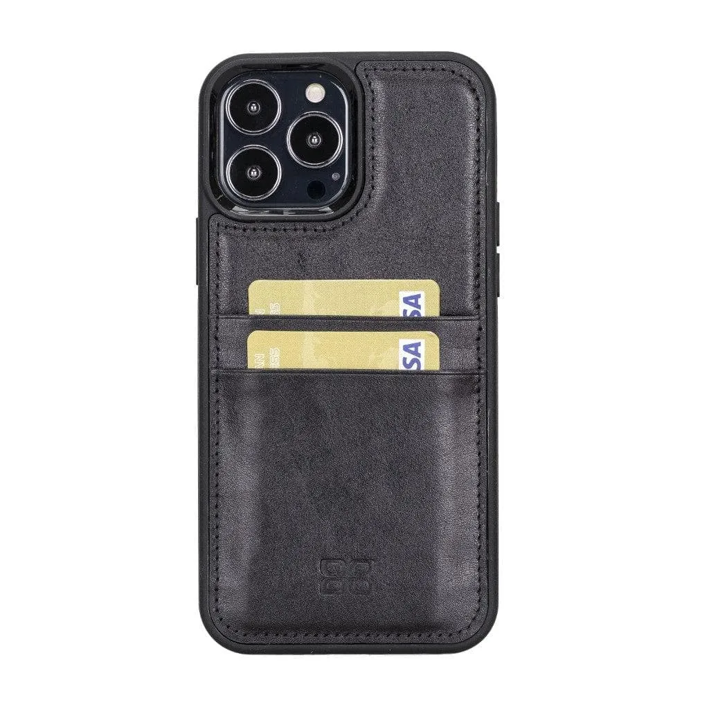 Flexible Leather Back Cover with Card Holder for iPhone 13 Series