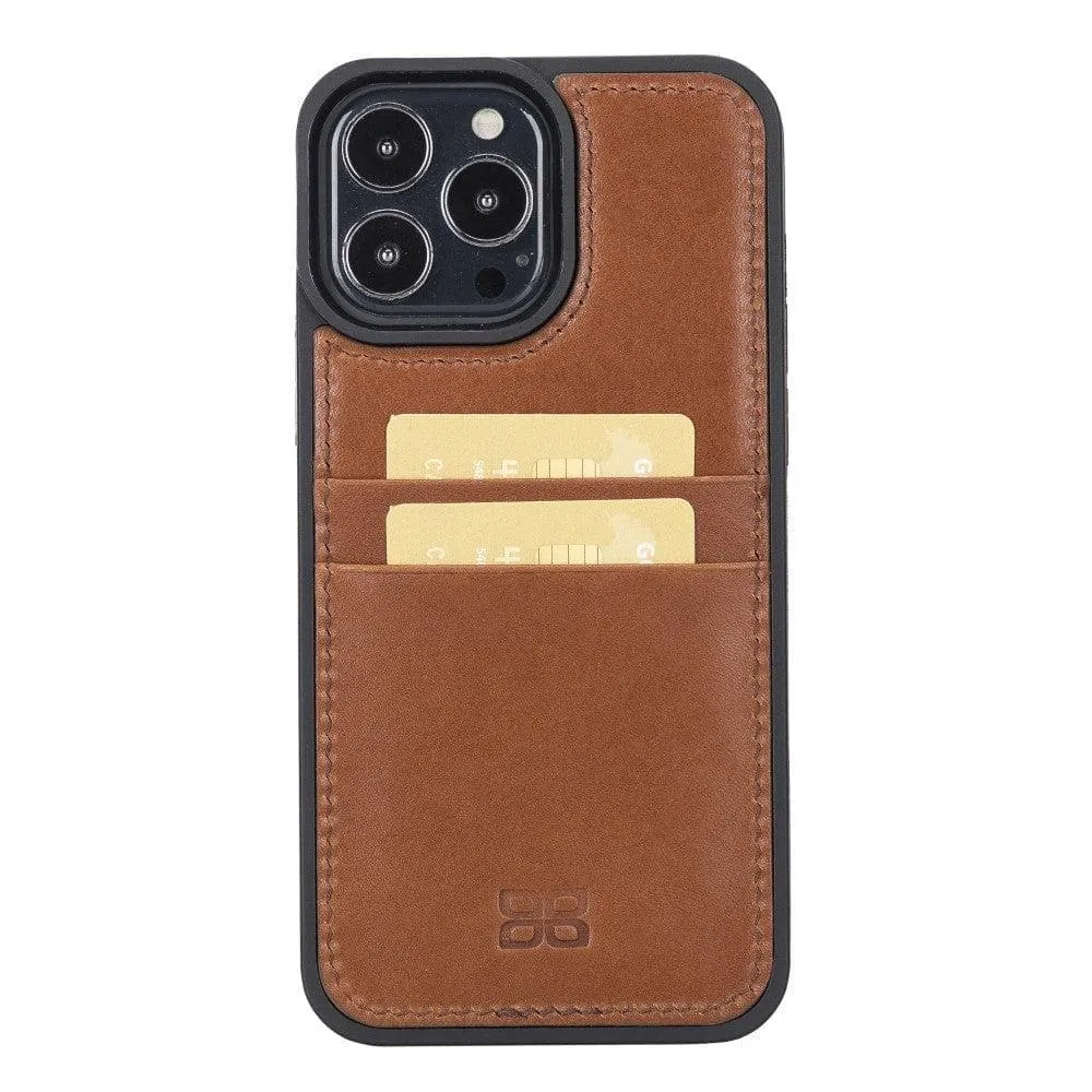 Flexible Leather Back Cover with Card Holder for iPhone 13 Series