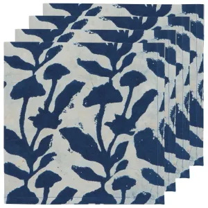 Flourish Indigo Block Print Napkins - Set of 4