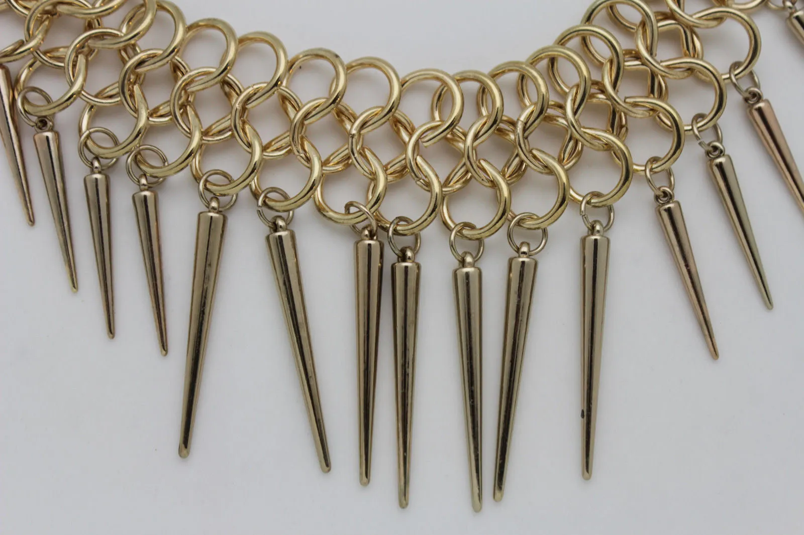 Gold Metal Multi Spikes NY Hip Hop Choker Necklace Sexy Gothic Jewelry