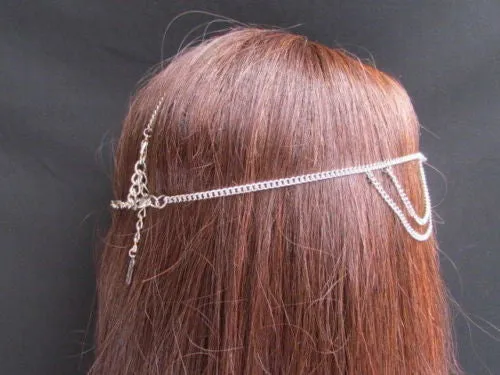 Gold Silver Metal Head Chain Multi Circlet Coin Bead Forehead