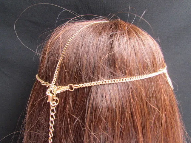 Gold Silver Metal Head Chain Multi Circlet Coin Bead Forehead