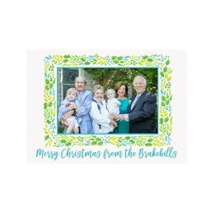 Green Garland Holiday Photo Cards